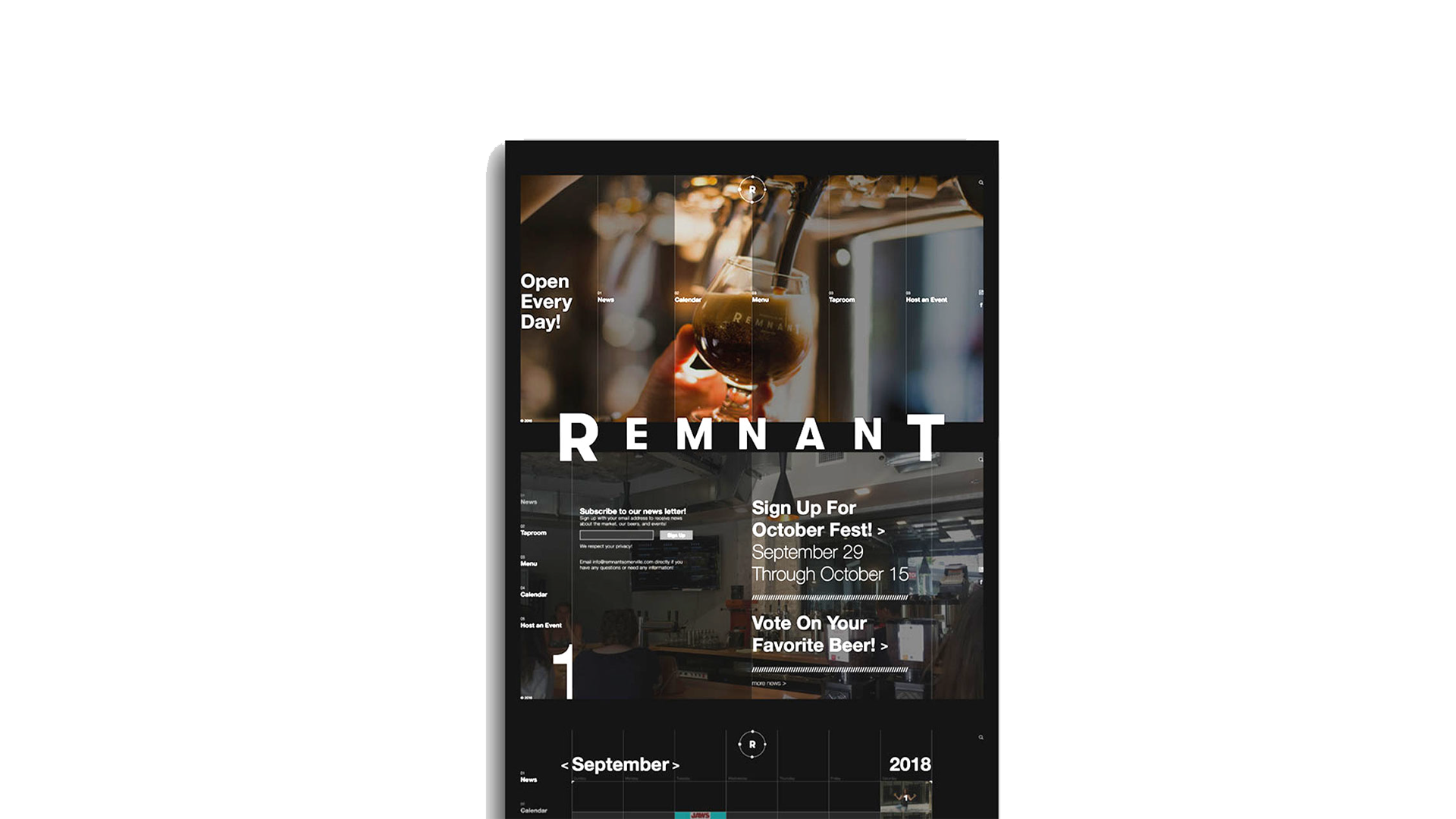 An image of a website design with photographs and typography. Website UI. Made in Adobe Illustrator and Adobe Indesign.